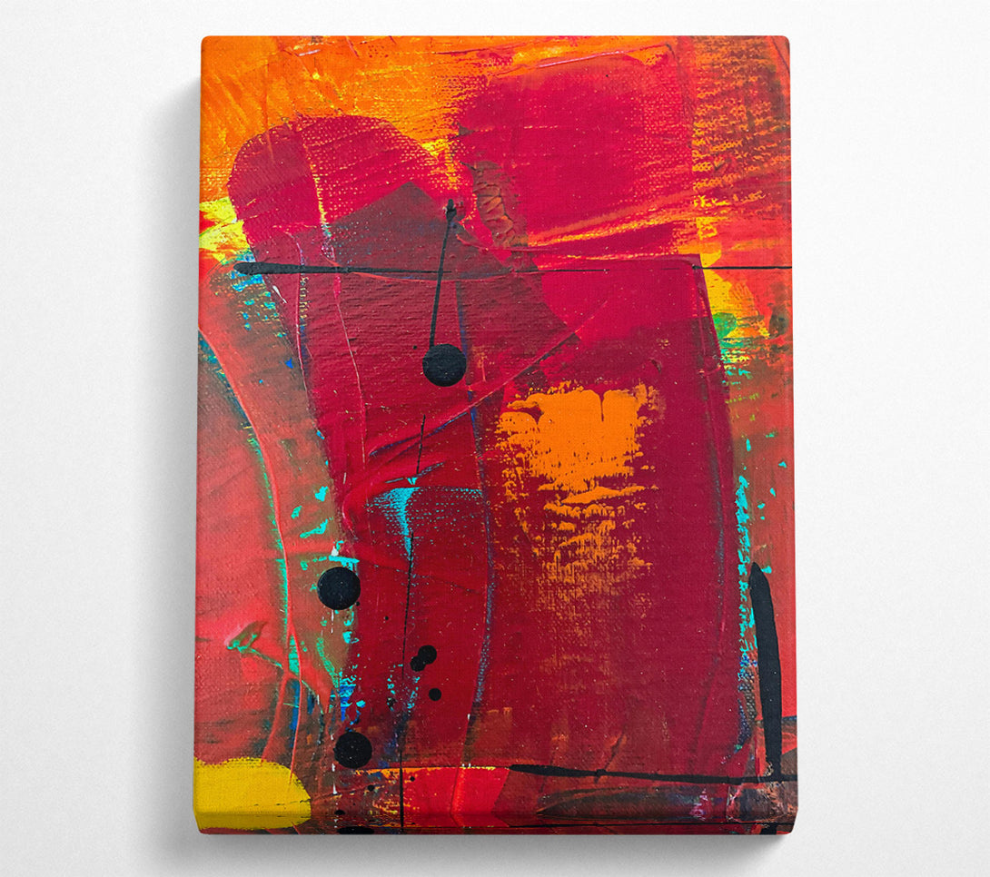  A Canvas Print of Crimson Abstract Expression Canvas Wall Art