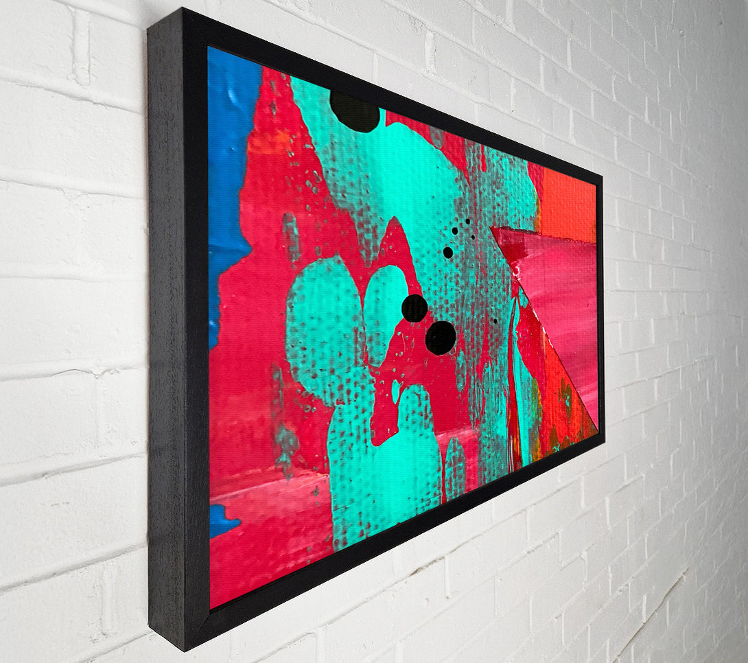  A Canvas Print of Teal & Crimson Abstract Canvas Wall Art
