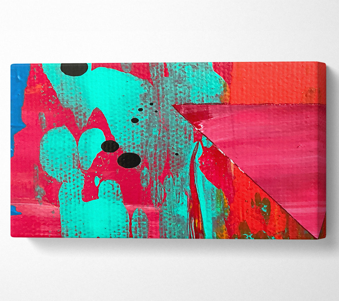  A Canvas Print of Teal & Crimson Abstract Canvas Wall Art