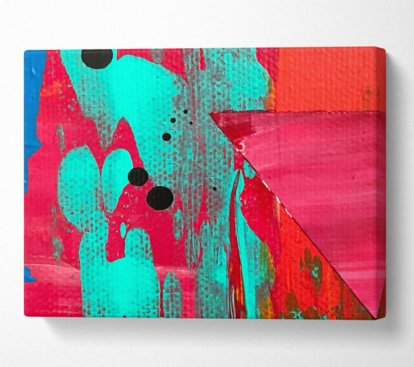  A Canvas Print of Teal & Crimson Abstract Canvas Wall Art