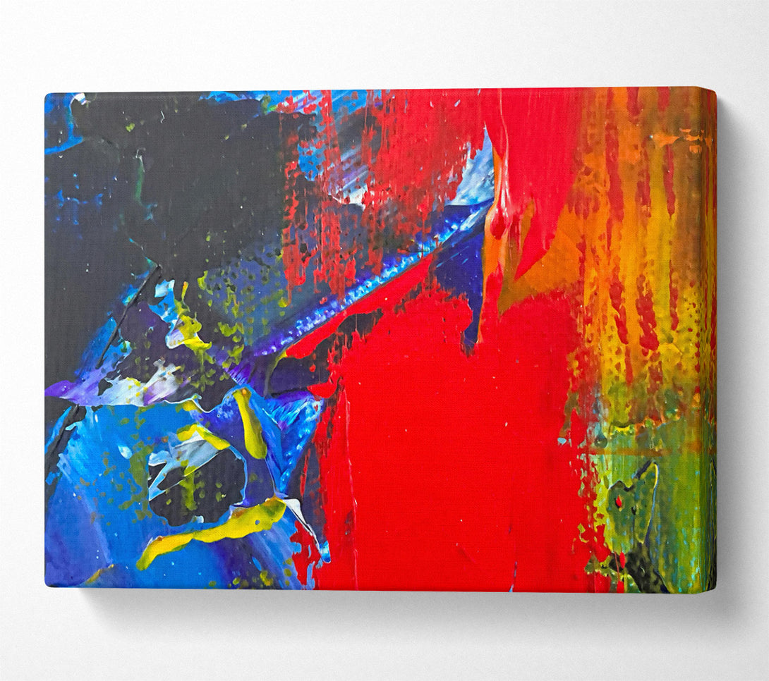 A Canvas Print of Crimson Abstract Expression Canvas Wall Art