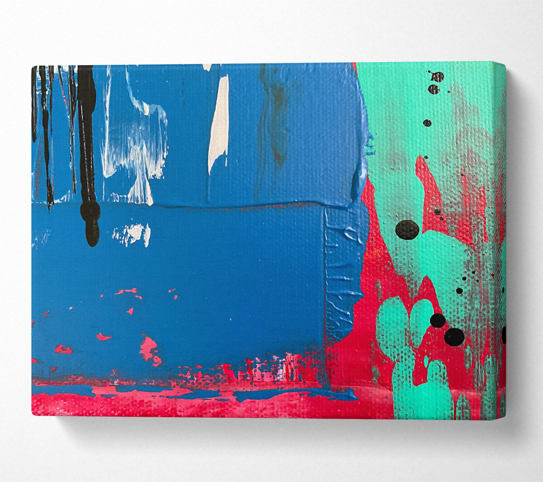  A Canvas Print of Azure Abstract Splatter Canvas Print