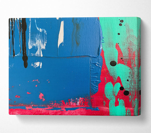  A Canvas Print of Azure Abstract Splatter Canvas Print