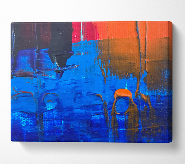  A Canvas Print of Blue Abstract Layers Canvas Art