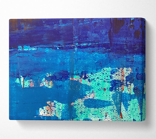  A Canvas Print of Azure Abstract Swirl Canvas Art