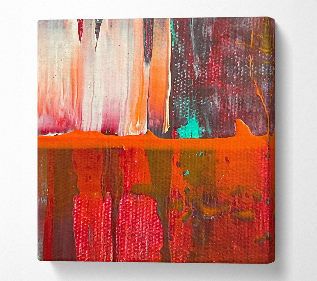  A Canvas Print of Crimson And Orange Drip Canvas Art