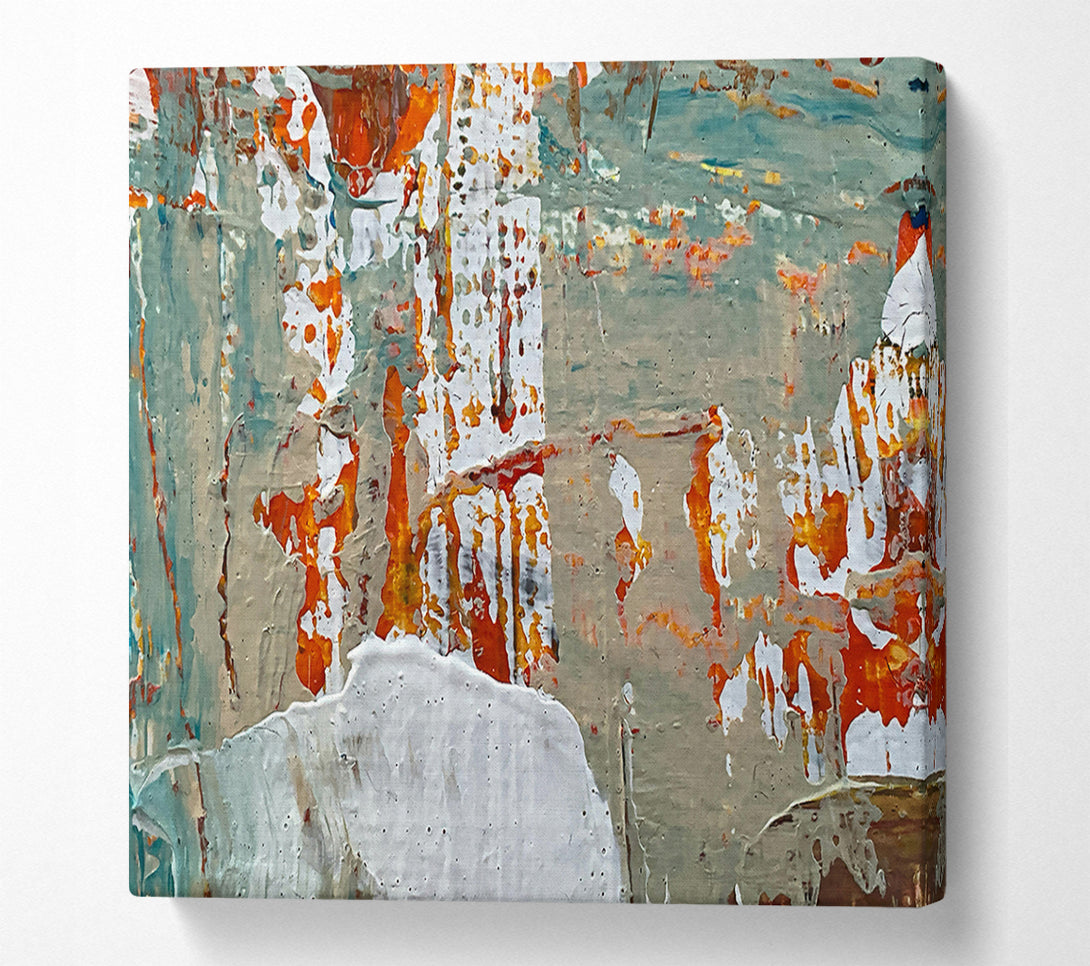  A Canvas Print of Orange & Grey Abstract Canvas Print