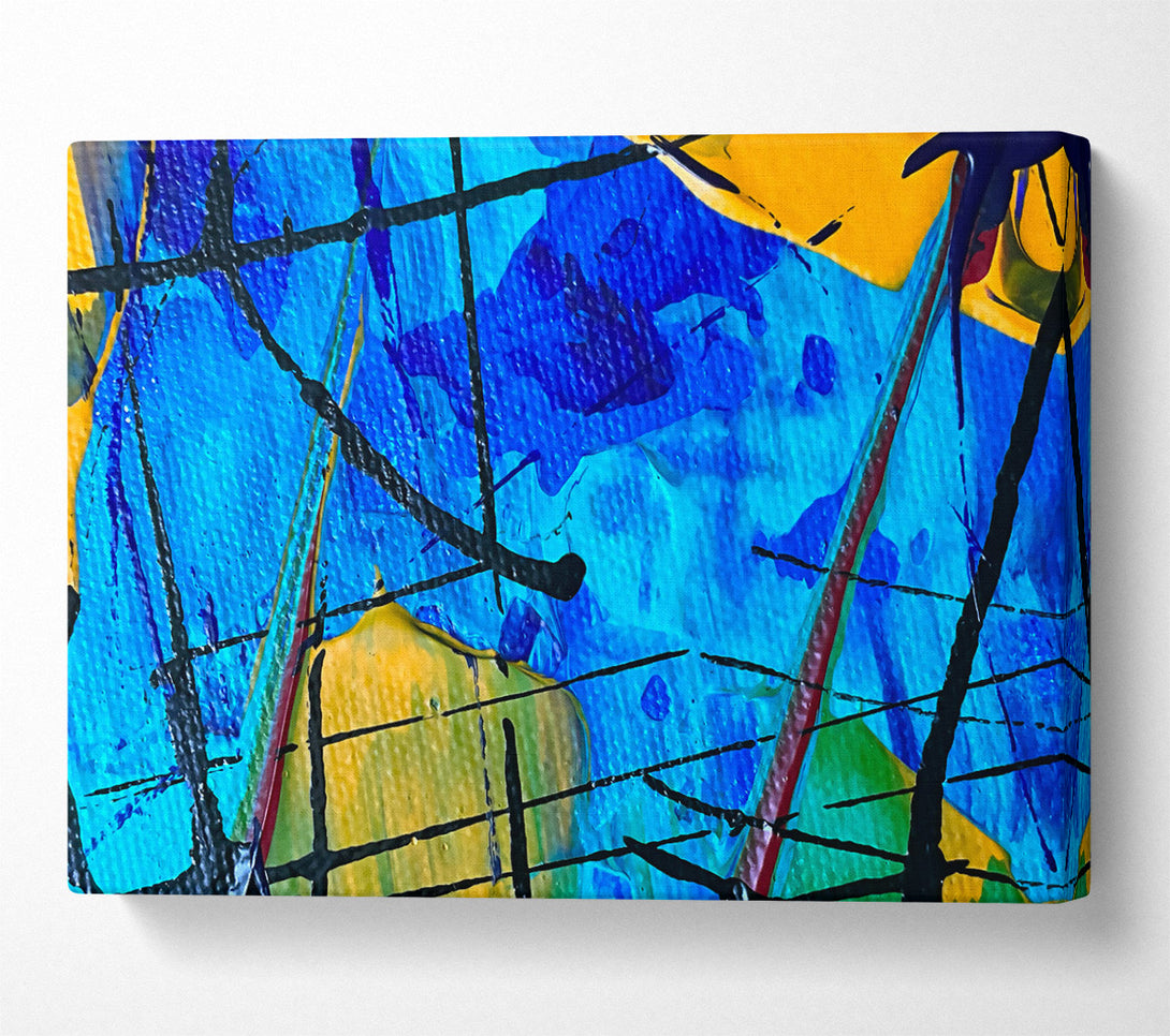  A Canvas Print of Azure Abstract Lines Canvas Print