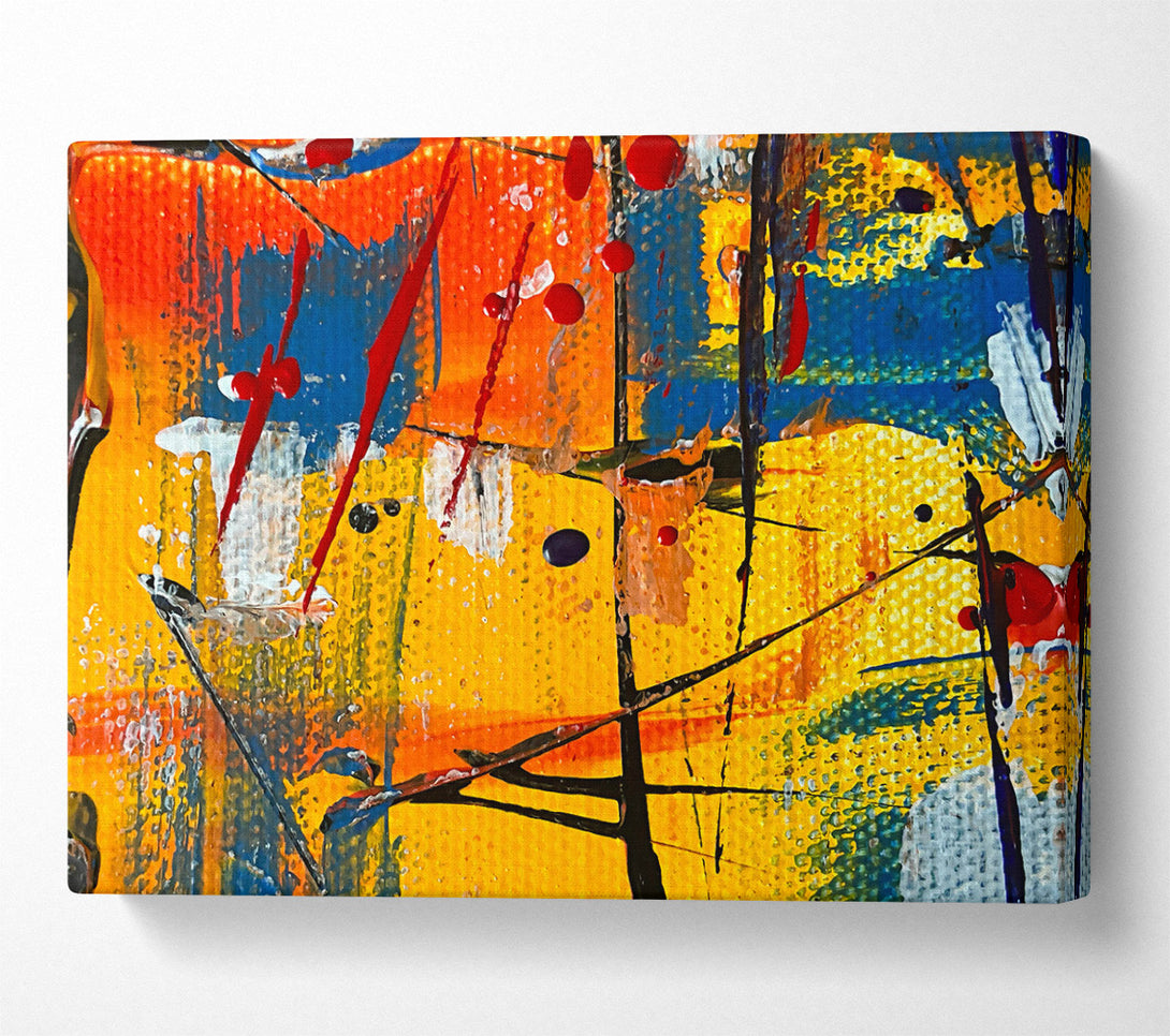  A Canvas Print of Golden Abstract Expressionism Canvas Print