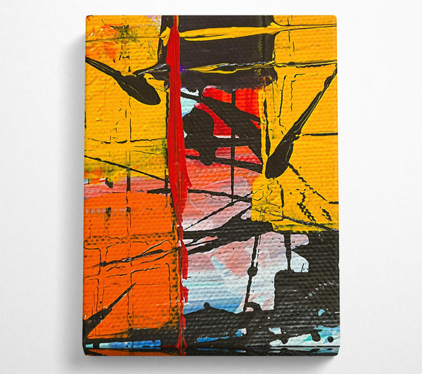  A Canvas Print of Golden Abstract Splashes Canvas Wall Art