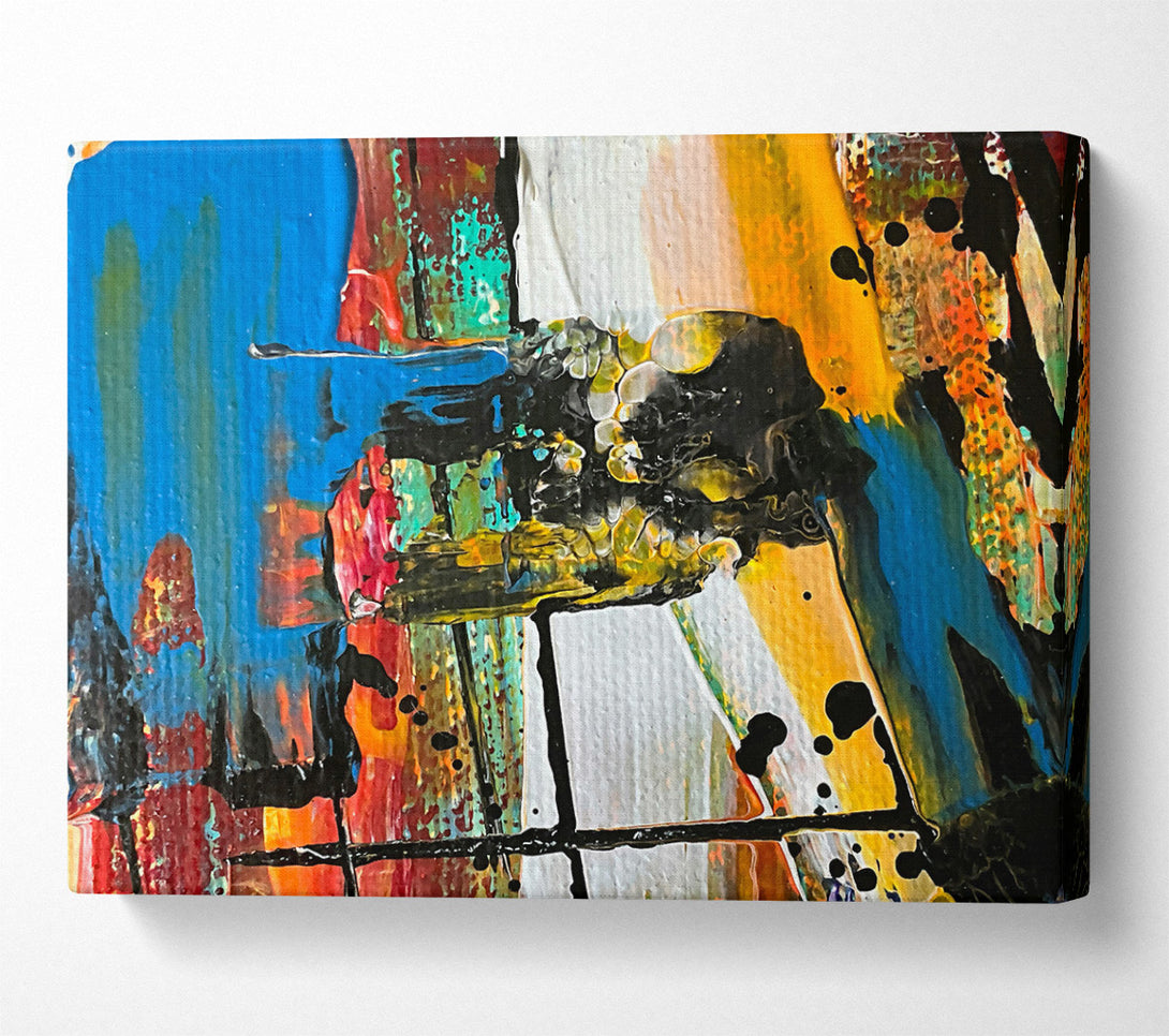 A Canvas Print of Blue Abstract Expressionism Canvas Art