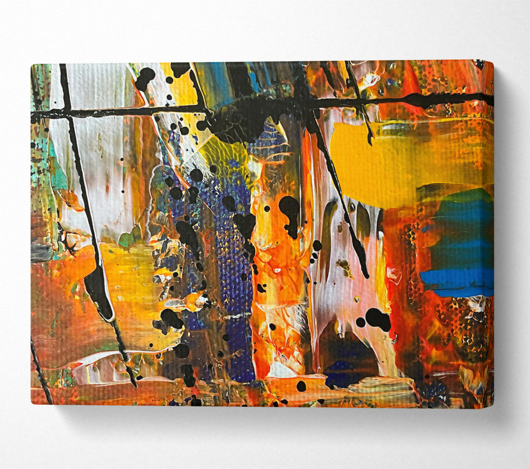  A Canvas Print of Orange Abstract Lines Canvas Print