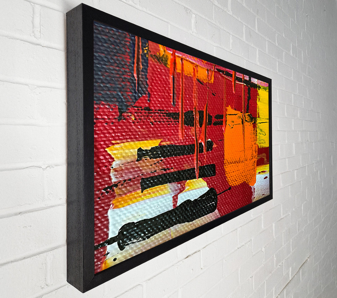  A Canvas Print of Crimson And Orange Drips Canvas Wall Art