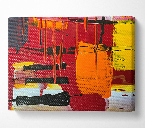  A Canvas Print of Crimson And Orange Drips Canvas Wall Art