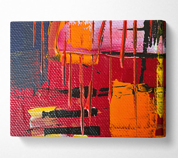  A Canvas Print of Crimson Drip Lines Canvas Print