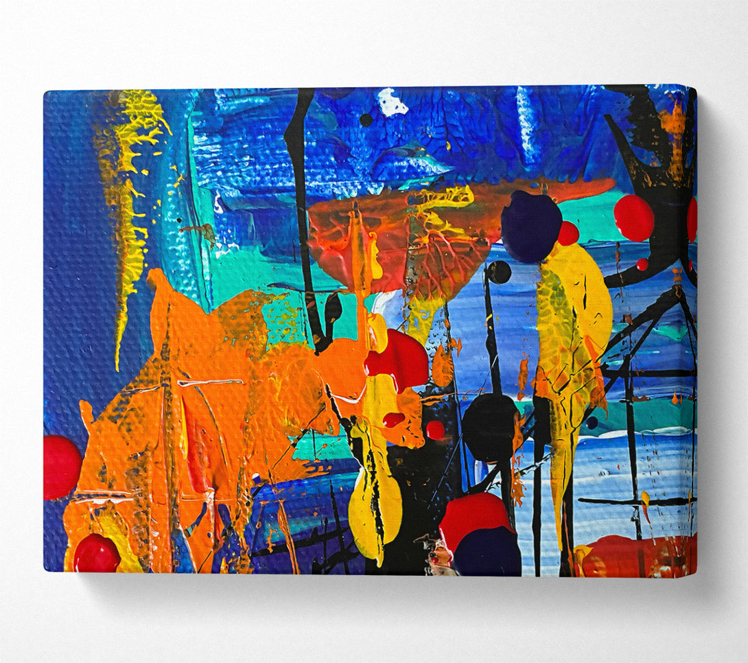  A Canvas Print of Blue And Orange Abstract Canvas Wall Art