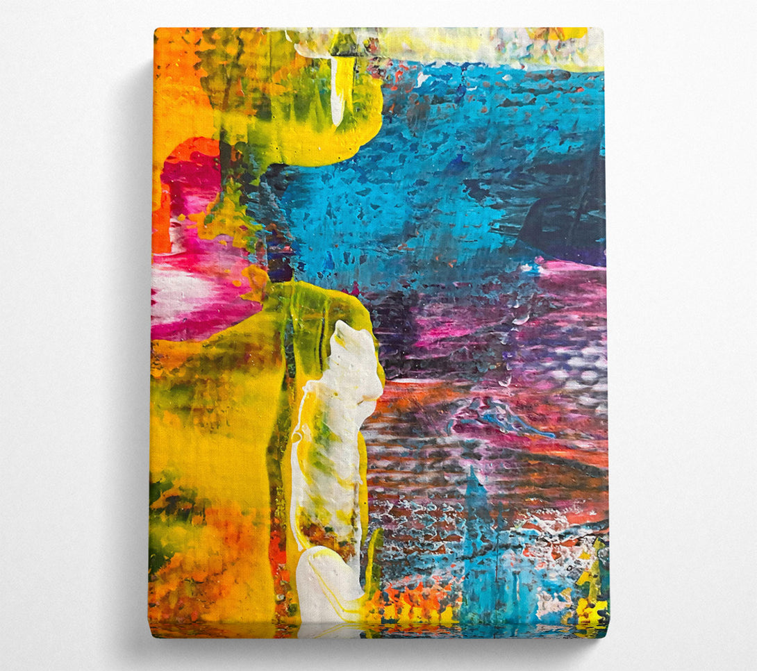  A Canvas Print of Golden Blue Abstract Canvas Print