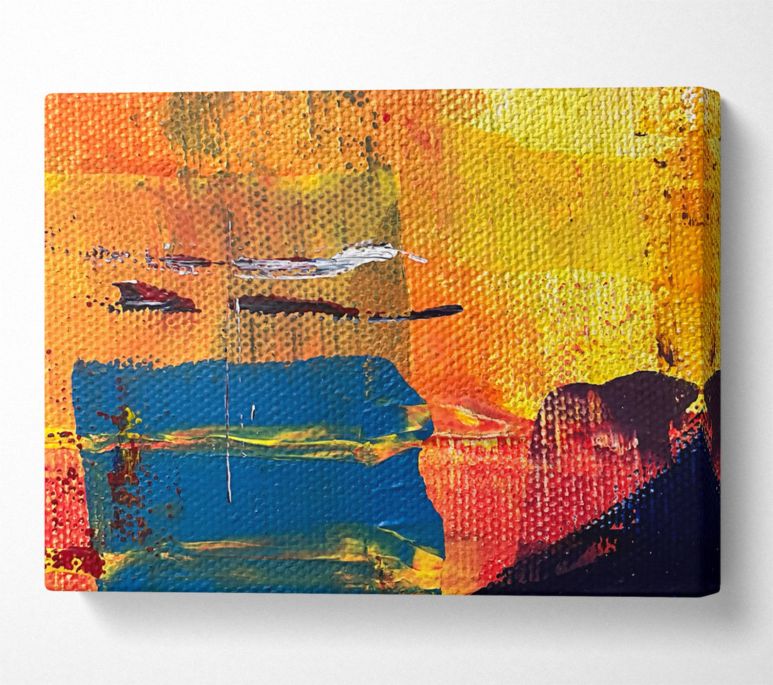  A Canvas Print of Golden Blue Abstract Canvas Print