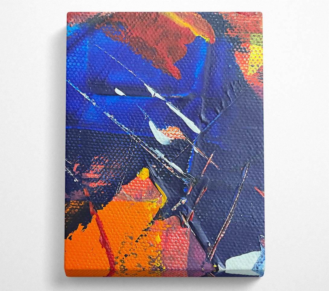  A Canvas Print of Blue Abstract Strokes Canvas Print