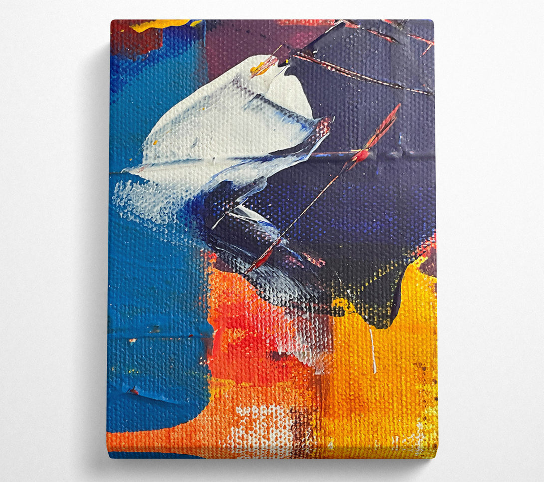  A Canvas Print of Orange Abstract Strokes Canvas Wall Art