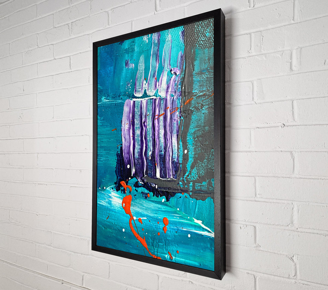  A Canvas Print of Teal Abstract Drizzle Canvas Print