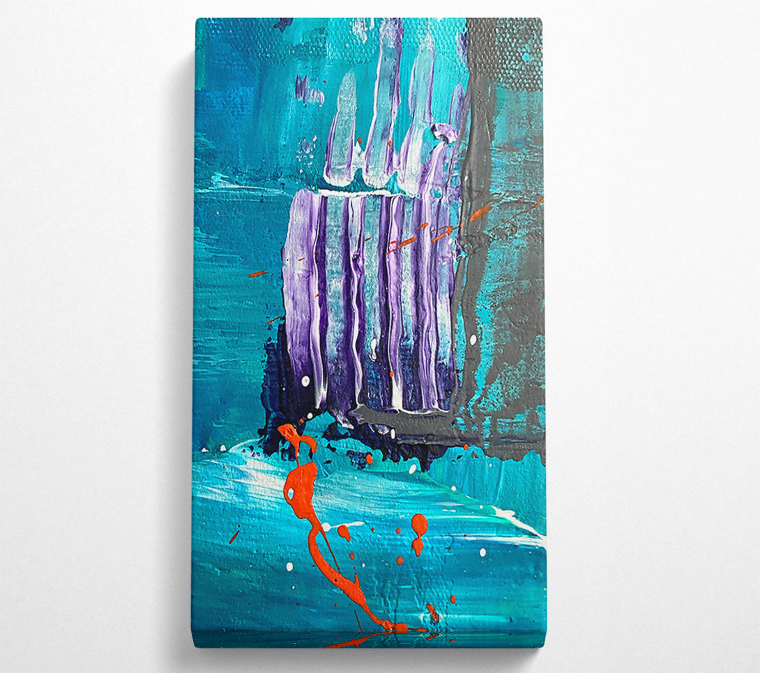  A Canvas Print of Teal Abstract Drizzle Canvas Print