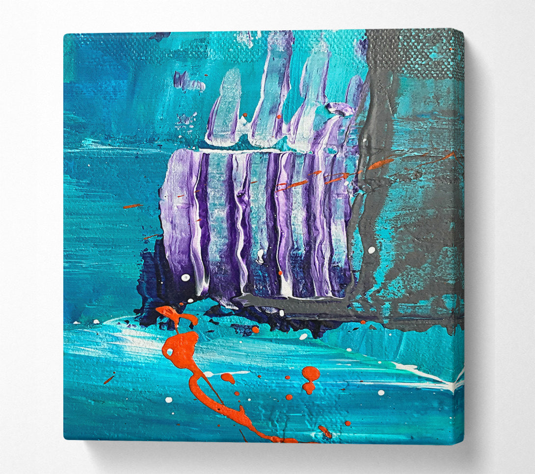  A Canvas Print of Teal Abstract Drizzle Canvas Print