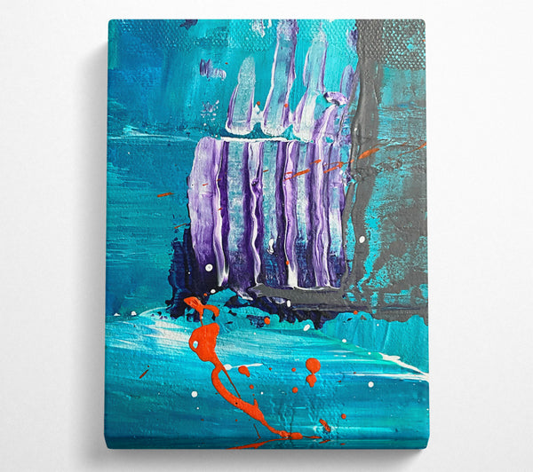  A Canvas Print of Teal Abstract Drizzle Canvas Print