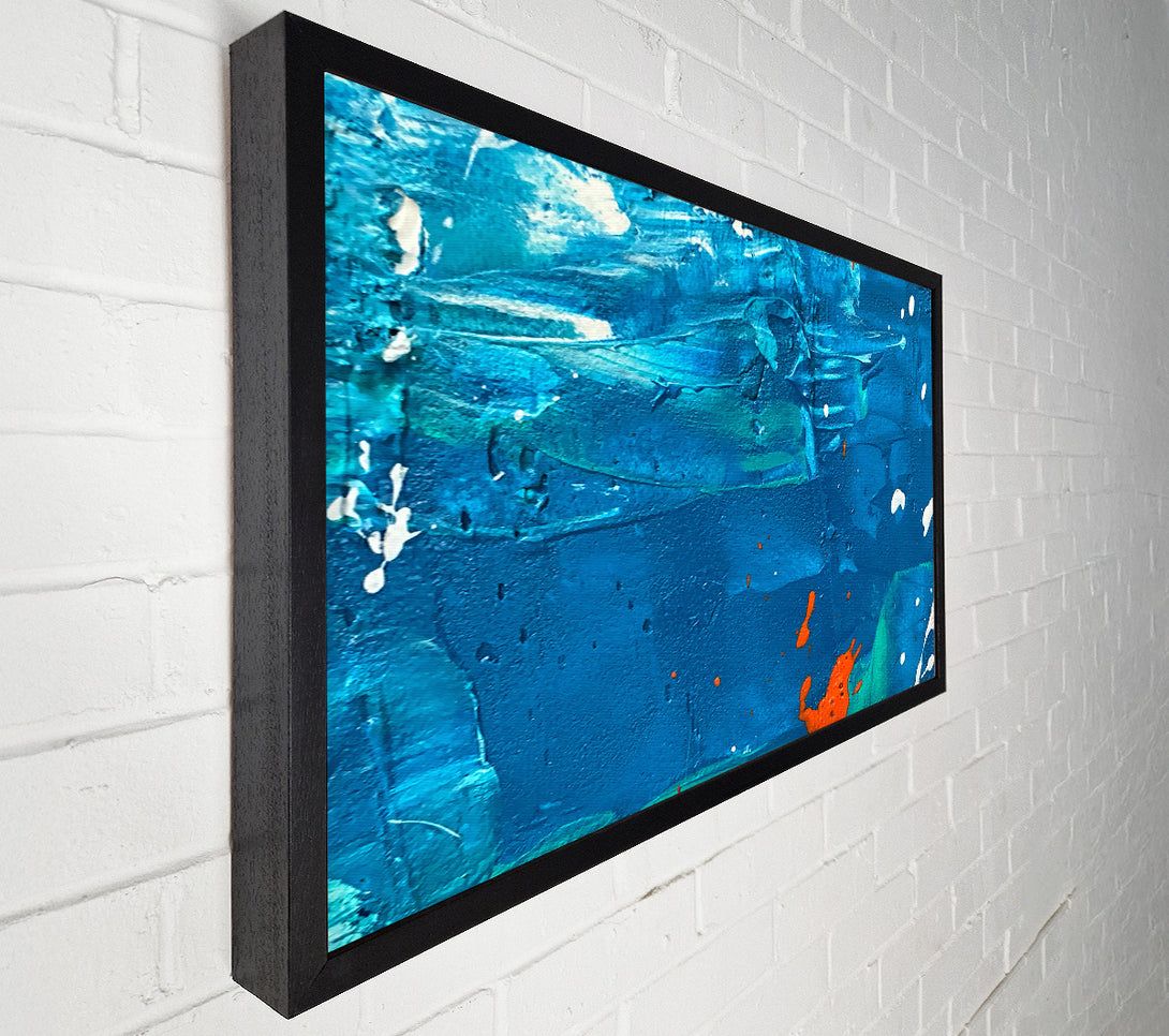  A Canvas Print of Azure Abstract Splashes Canvas Wall Art