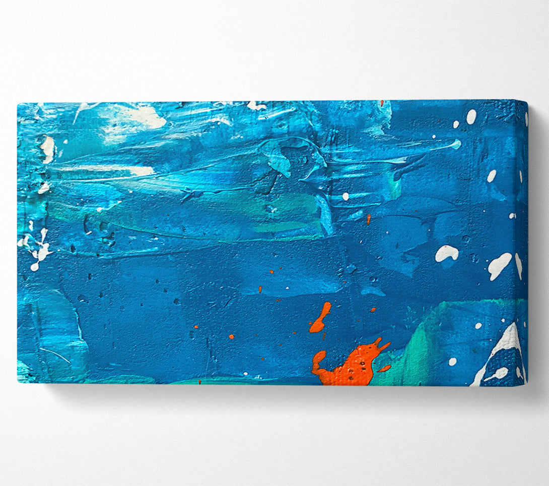  A Canvas Print of Azure Abstract Splashes Canvas Wall Art