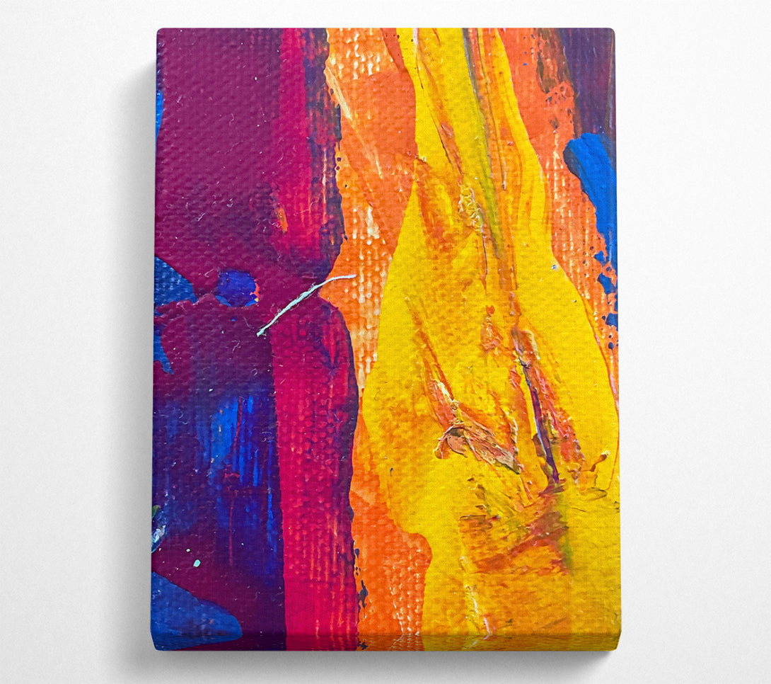  A Canvas Print of Golden Abstract Strokes Canvas Art