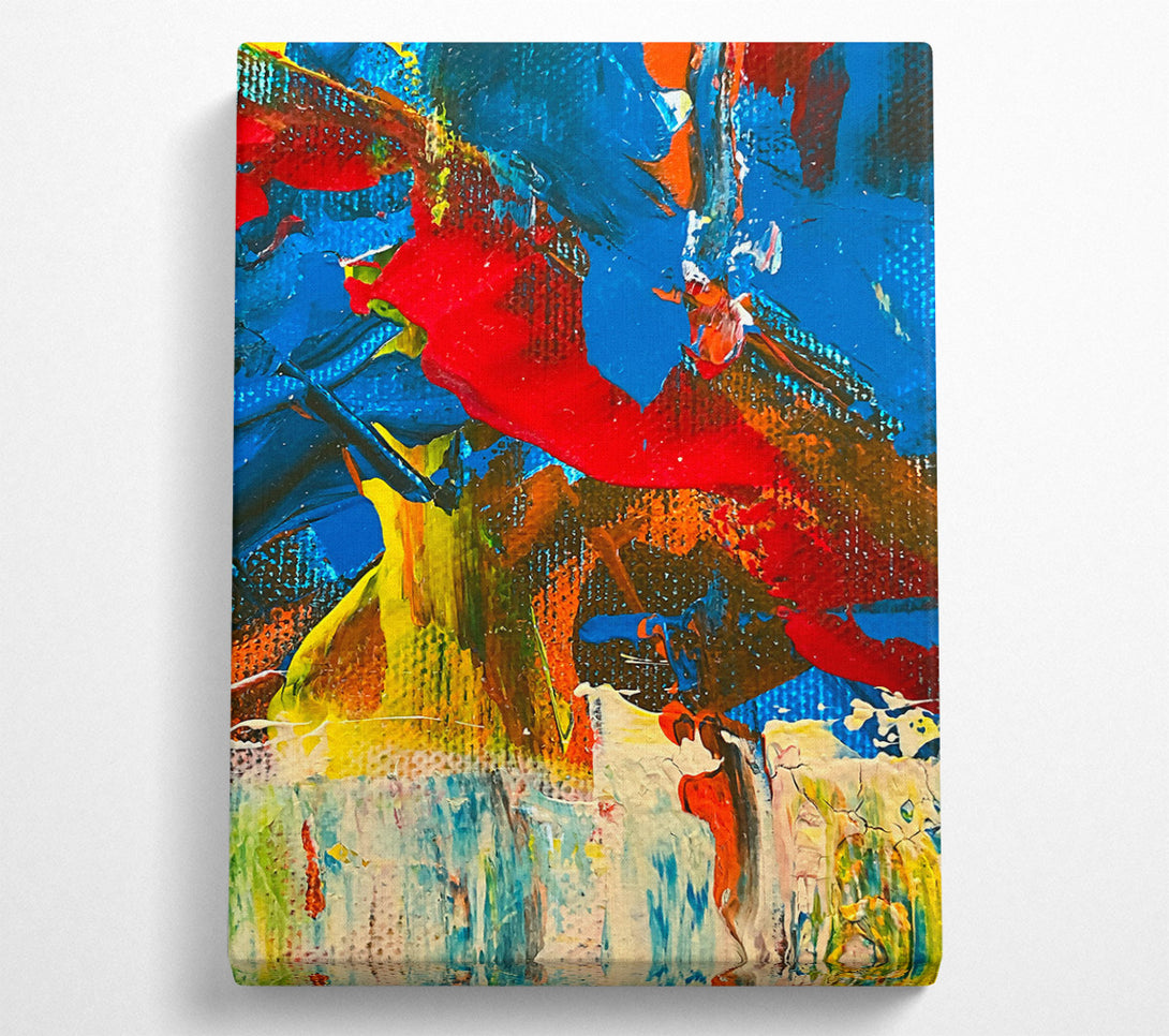  A Canvas Print of Blue And Red Swirls. Canvas Art