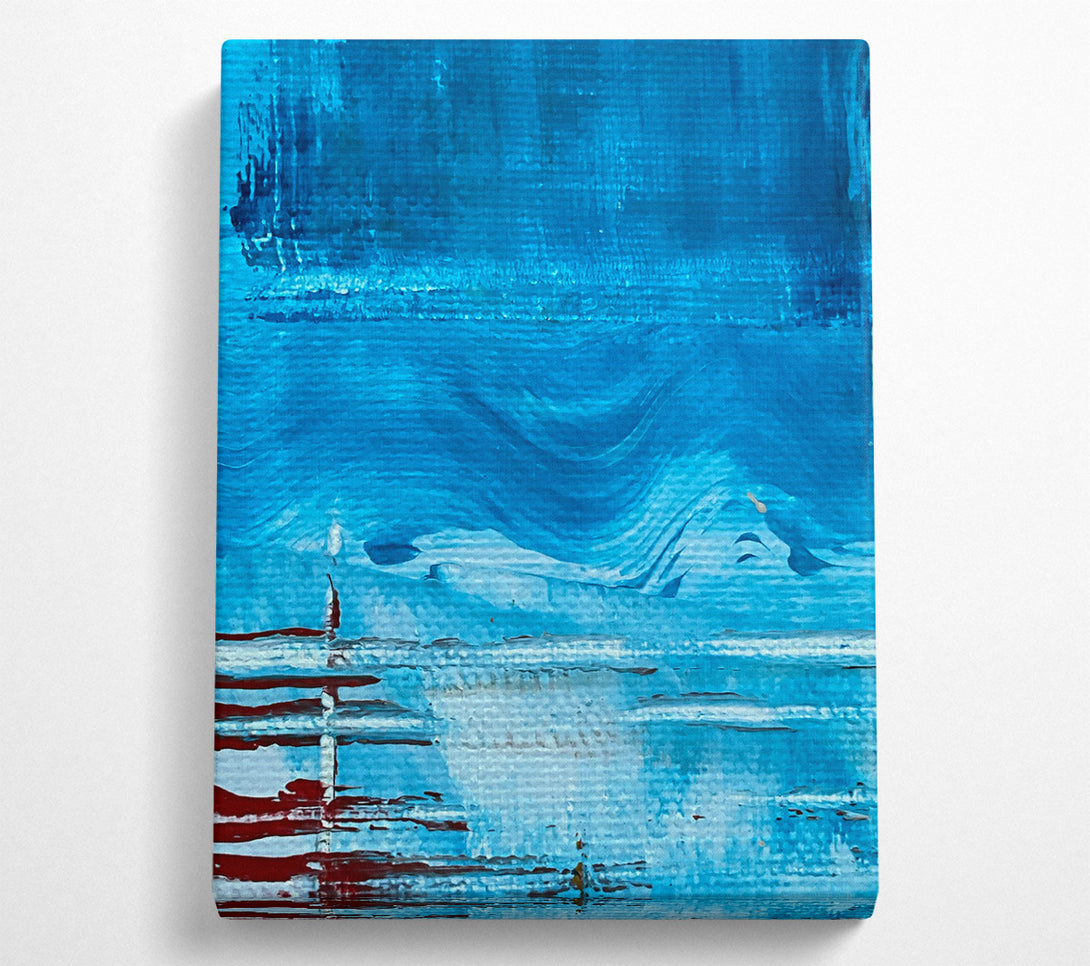  A Canvas Print of Azure Abstract Strokes Canvas Wall Art