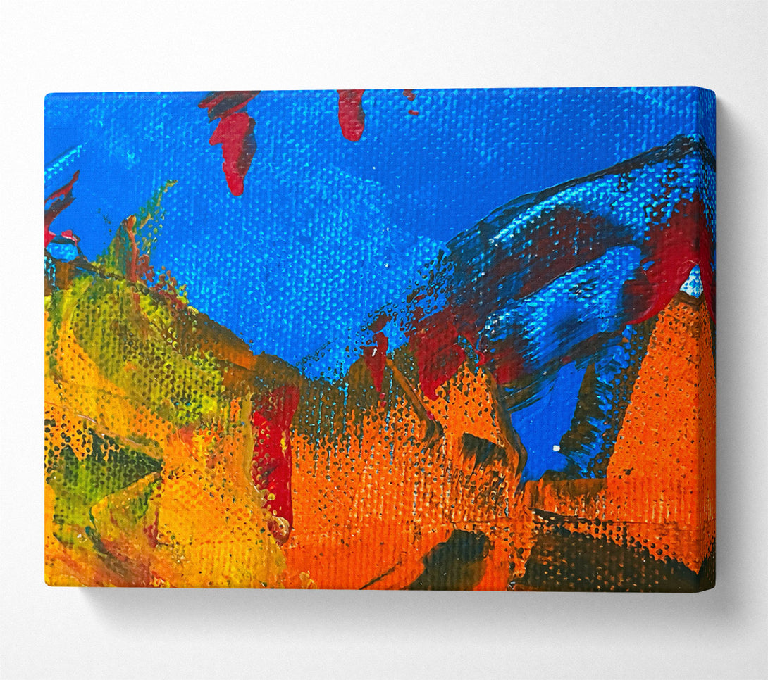  A Canvas Print of Blue And Orange Abstract Canvas Wall Art