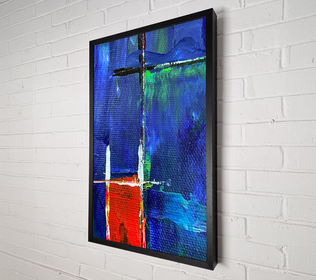  A Canvas Print of Blue Grid Intersections Canvas Art