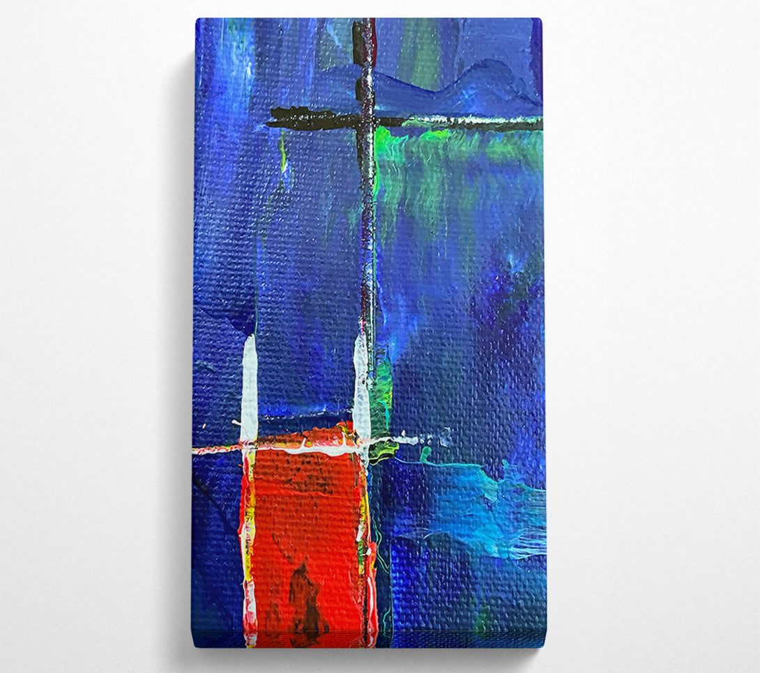  A Canvas Print of Blue Grid Intersections Canvas Art