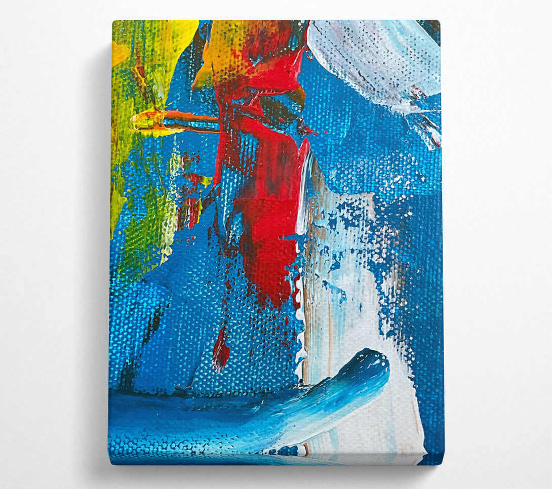  A Canvas Print of Azure Abstract Strokes Canvas Wall Art