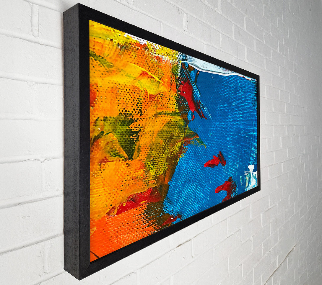  A Canvas Print of Azure And Flame Abstract Canvas Print
