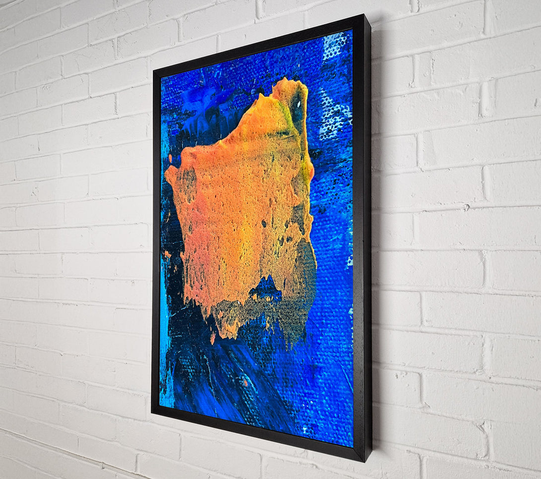  A Canvas Print of Orange Burst On Blue Canvas Print