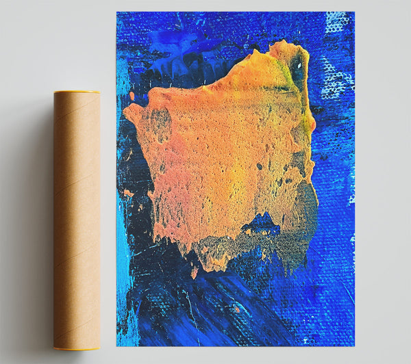 Orange Burst On Blue