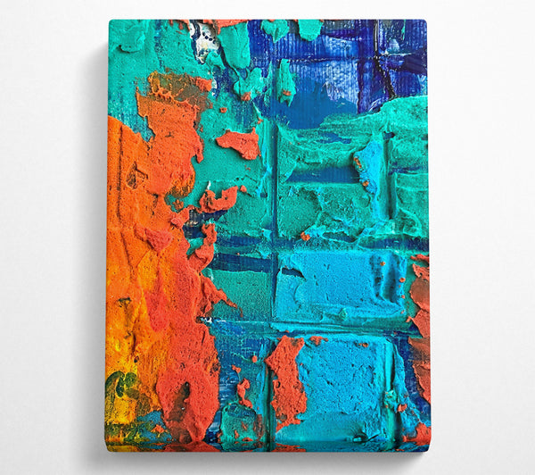  A Canvas Print of Teal Abstract Expressionism Canvas Art