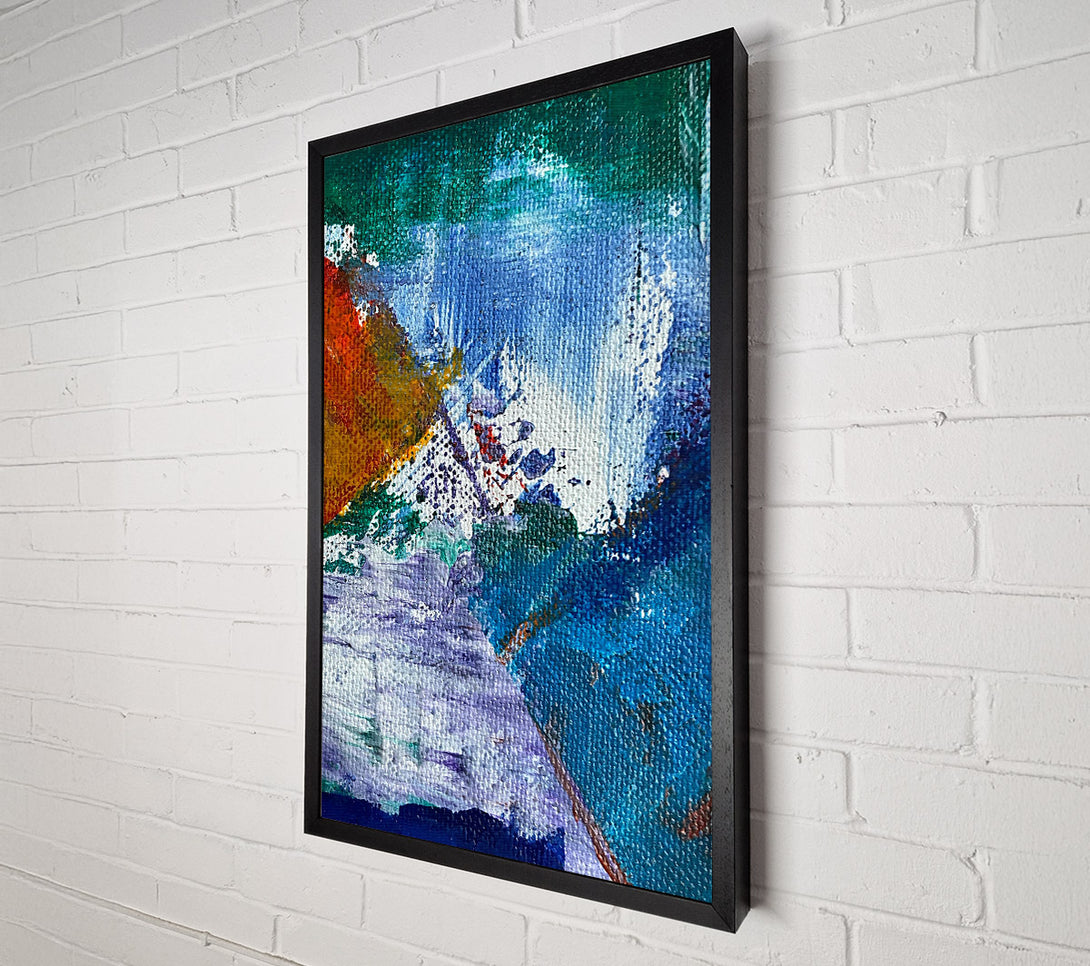  A Canvas Print of Teal Abstract Burst Canvas Art