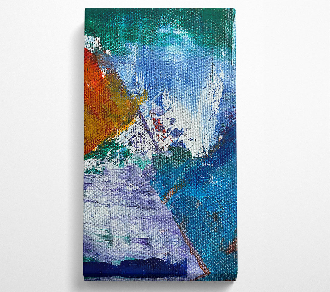  A Canvas Print of Teal Abstract Burst Canvas Art