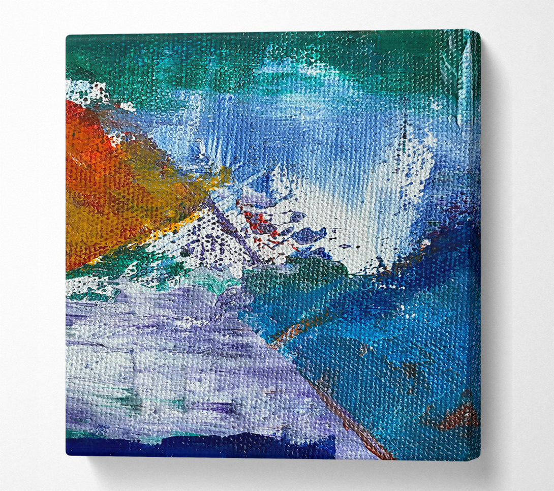  A Canvas Print of Teal Abstract Burst Canvas Art