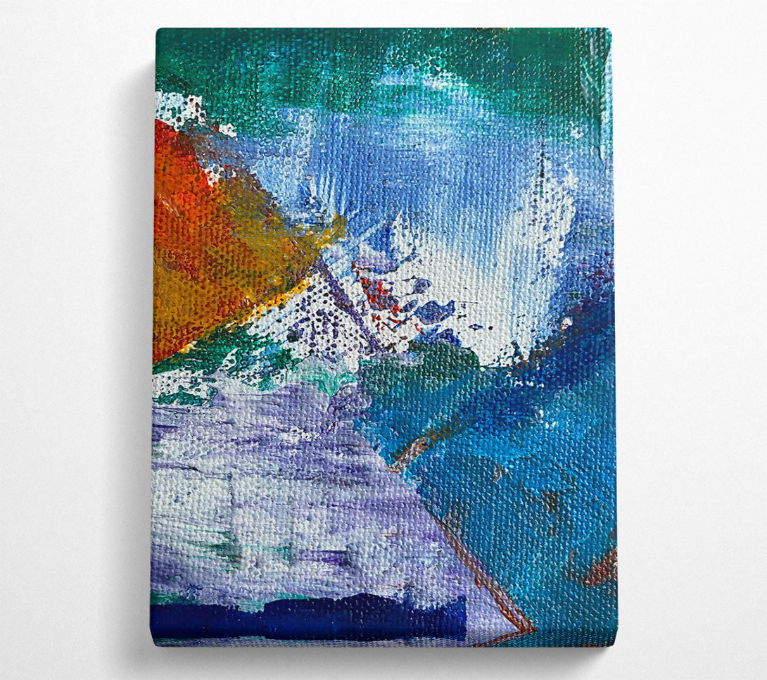  A Canvas Print of Teal Abstract Burst Canvas Art