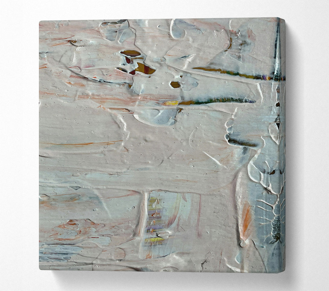  A Canvas Print of Silver And Peach Abstract Canvas Wall Art