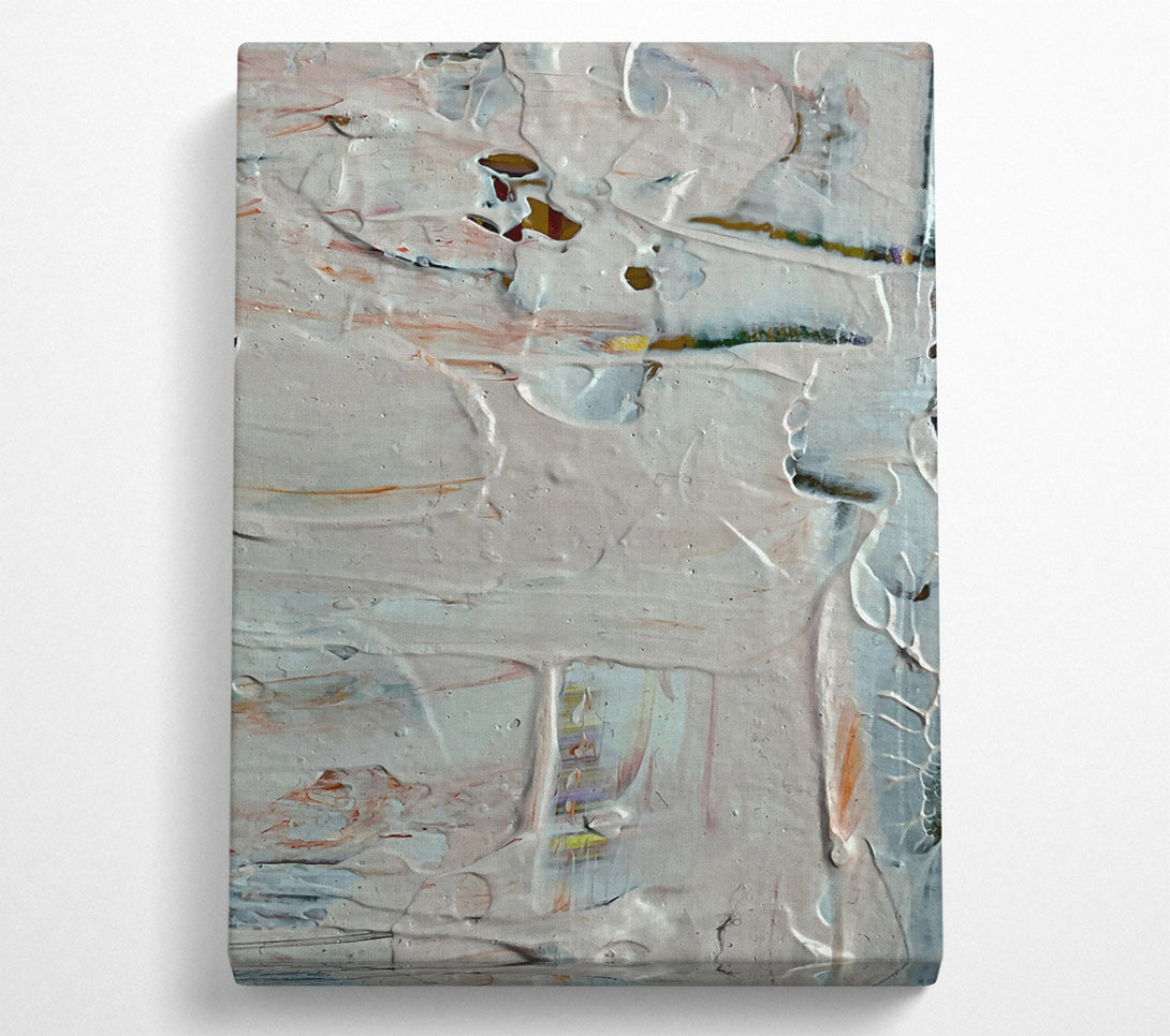  A Canvas Print of Silver And Peach Abstract Canvas Wall Art