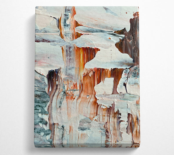 A Canvas Print of White And Rust Drips Canvas Art
