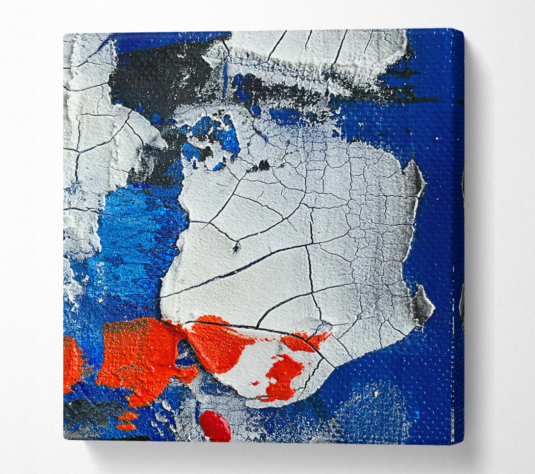  A Canvas Print of Blue Abstract Cracks Canvas Print