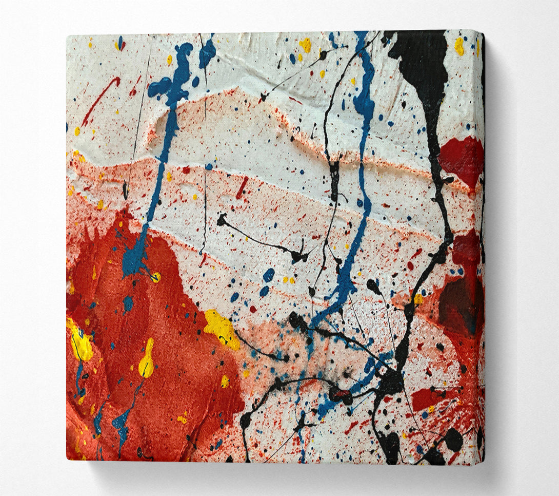  A Canvas Print of Red And Black Splattering Canvas Wall Art